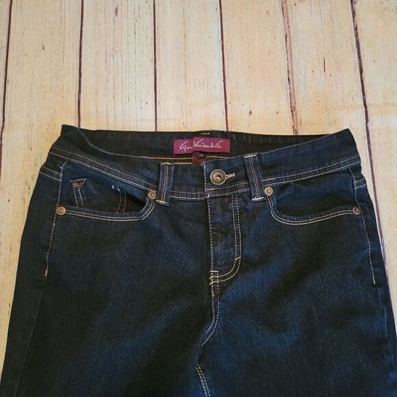 Gloria Vanderbilt Dark Blue Wash Cotton Blend Mid-Rise Bootcut Jeans Sz 6 Short - Picture 7 of 16